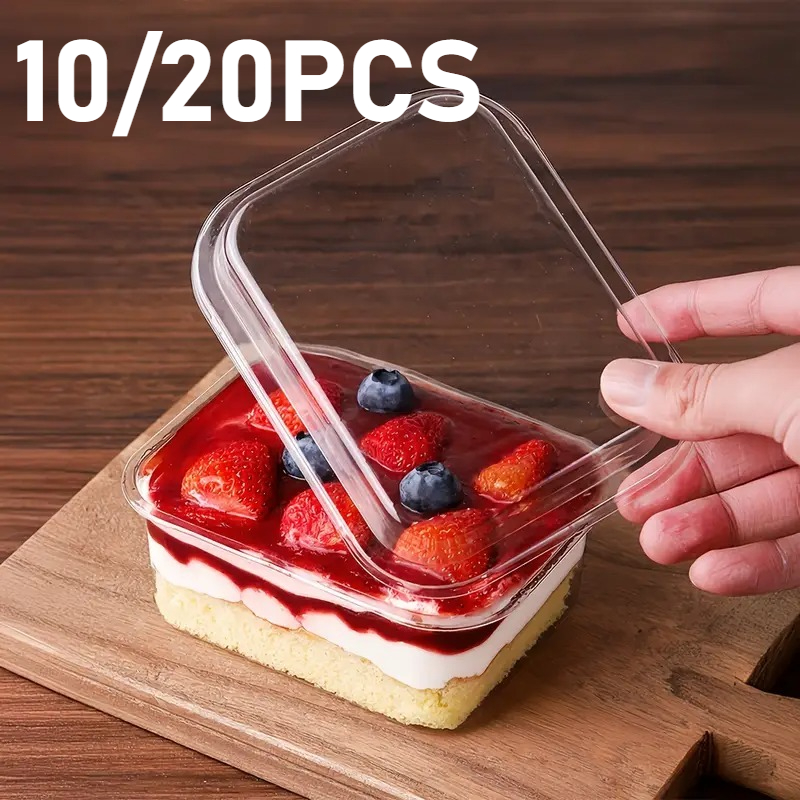 Food Snacks Box - 10/20PCS Disposable Square Bag Cover Transparent