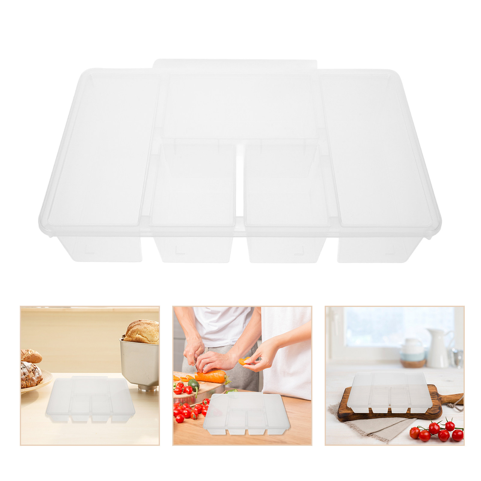 Food Snacks Box - 5 Compartment Veggie Tray Food Storage