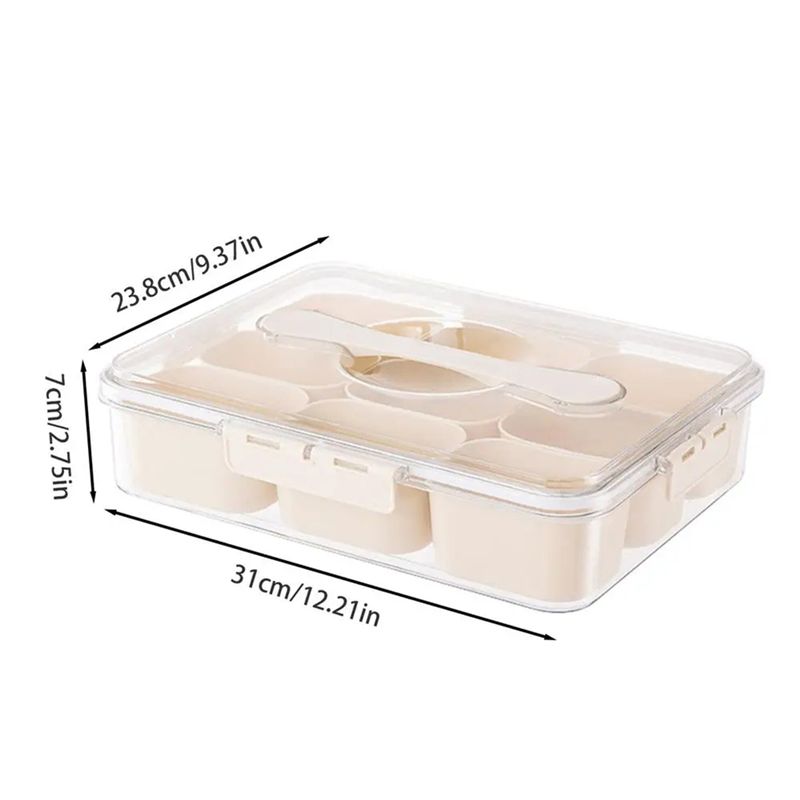 9 Compartments Divided Serving - Food Snacks Box 评论和价格