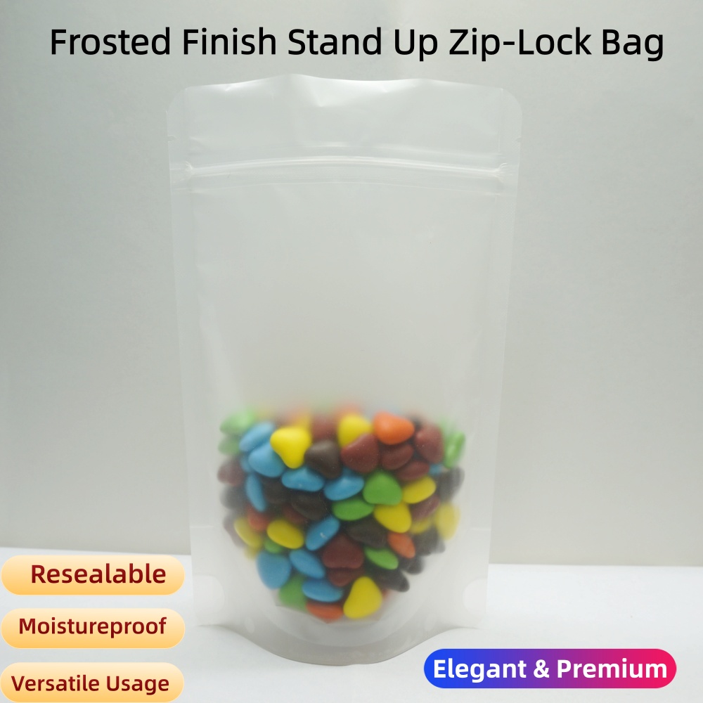 100pcs Matte Clear Stand Up Zi - Food Good Snacks 评论和价格