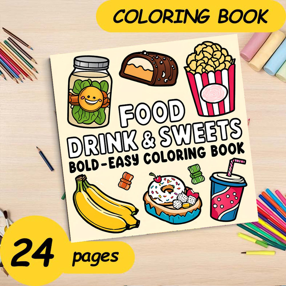 FOOD DRINK & SWEETS BOLD-EASY  - Food Y Snacks Coloring Book 评论和价格