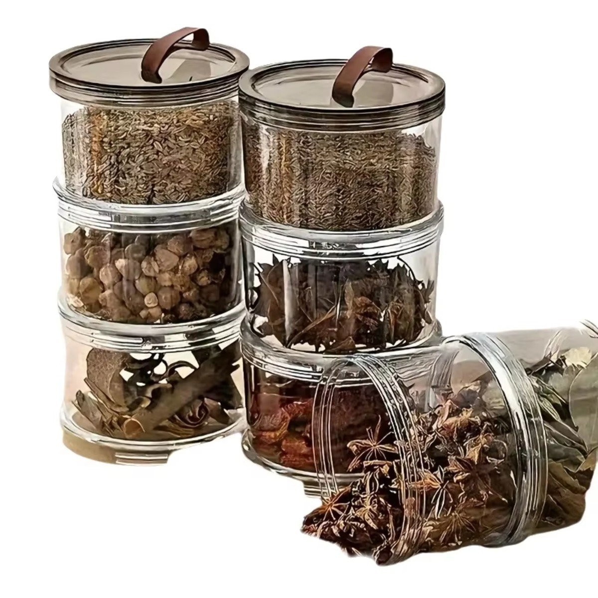 3-Layer Round Handheld Spice B - Food Snacks Box 评论和价格
