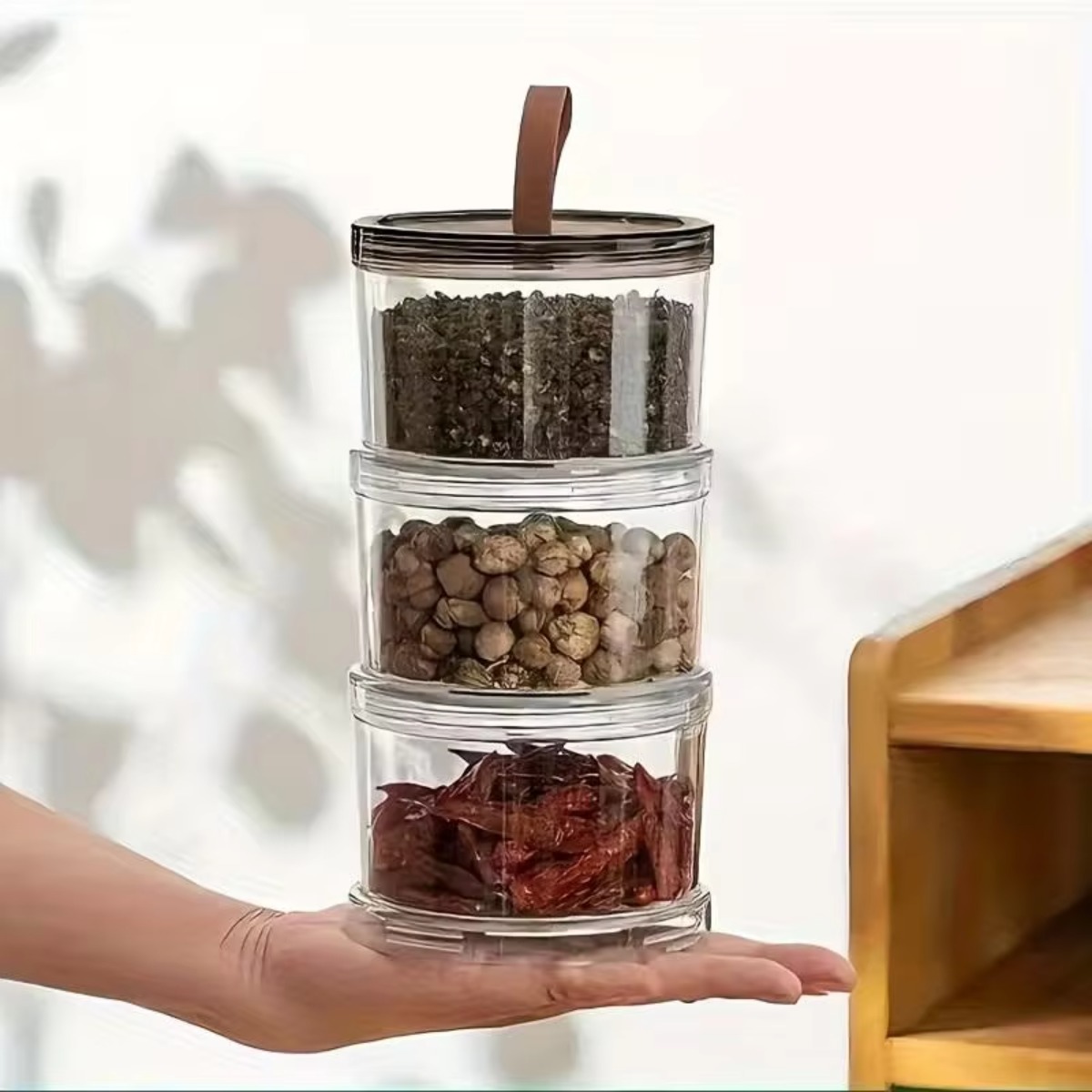 3-Layer Round Handheld Spice B - Food Snacks Box 评论和价格