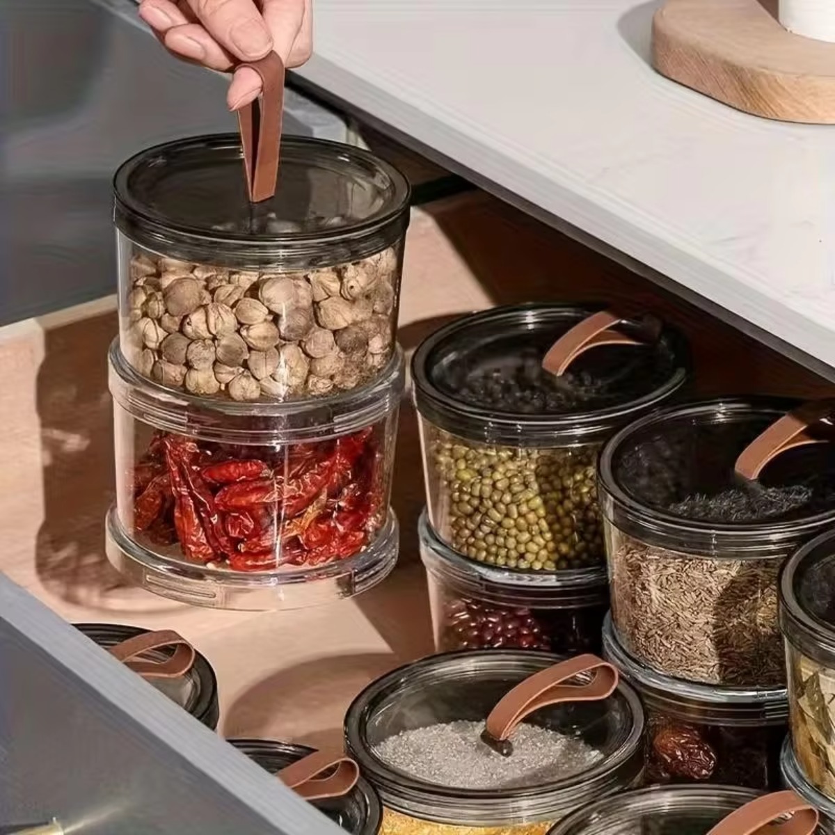 3-Layer Round Handheld Spice B - Food Snacks Box 评论和价格