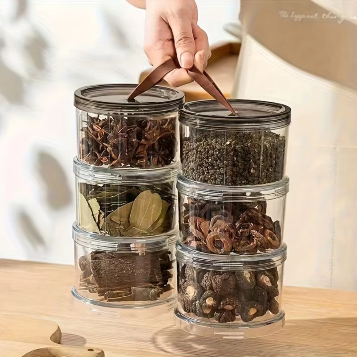 3-Layer Round Handheld Spice B - Food Snacks Box 评论和价格