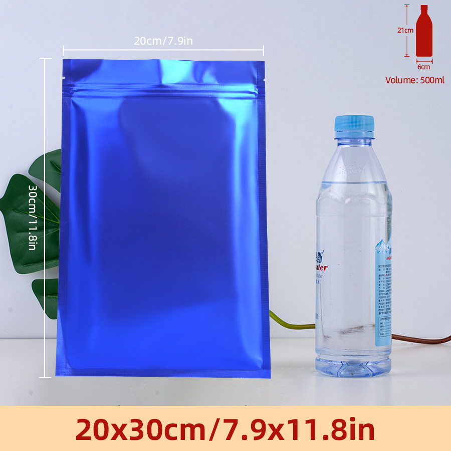 100pcs Matte Blue Foil Zipper  - Food In Snacks 评论和价格
