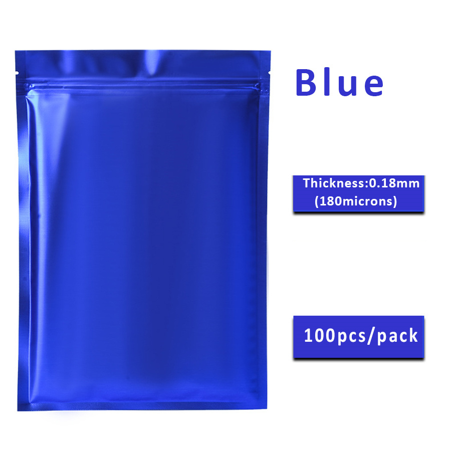 100pcs Matte Blue Foil Zipper  - Food In Snacks 评论和价格