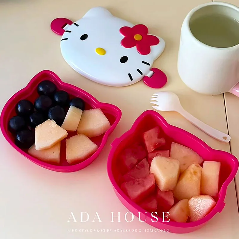 Cute Hello Kitty Shaped Lunch  - Food Snacks Box 评论和价格